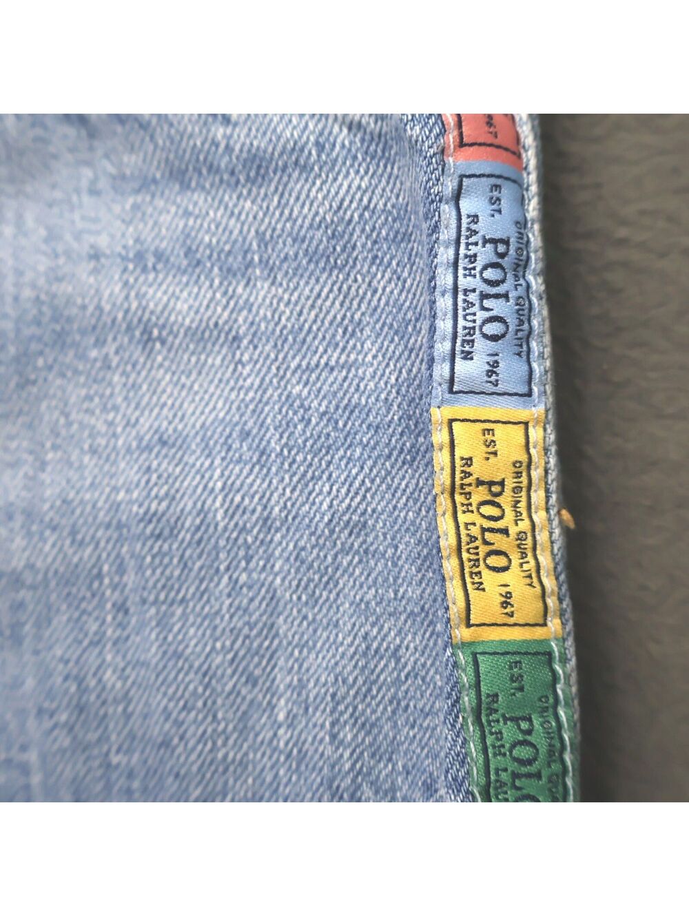 Polo Ralph Lauren Girls Denim Shorts with Colorful Side Labels - Picture 4 of 12